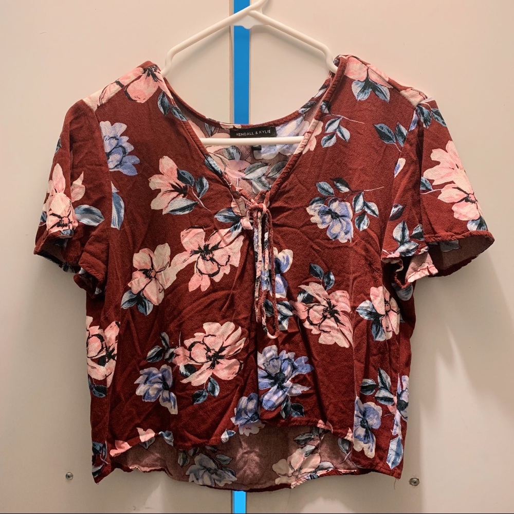 shirt flower print kendall and kylie collection